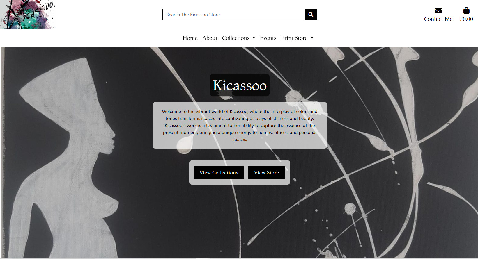 Kicasso Art Gallery - Custom E-commerce Website by JayCode